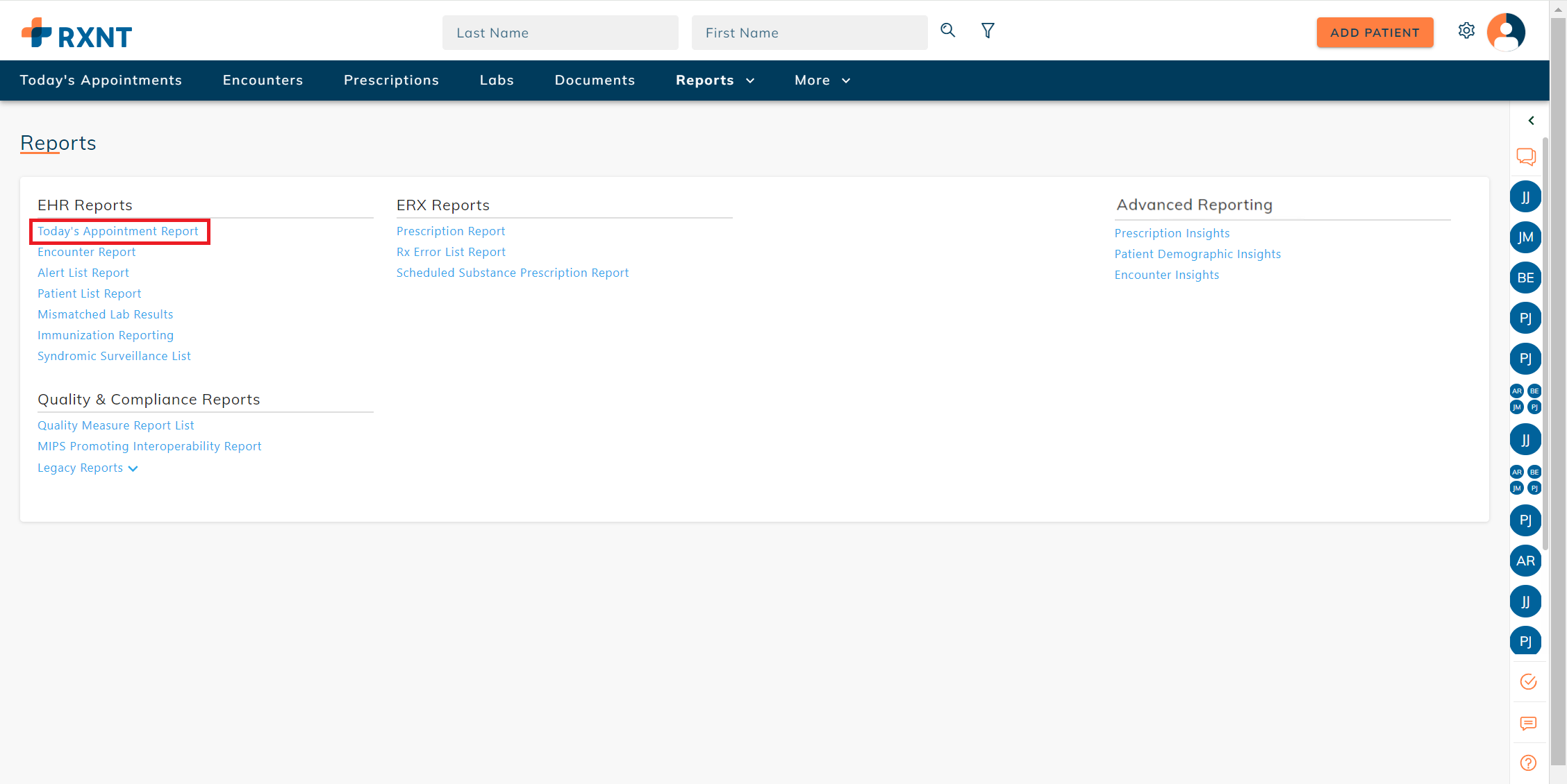 Today's Appt Report Outlined.png