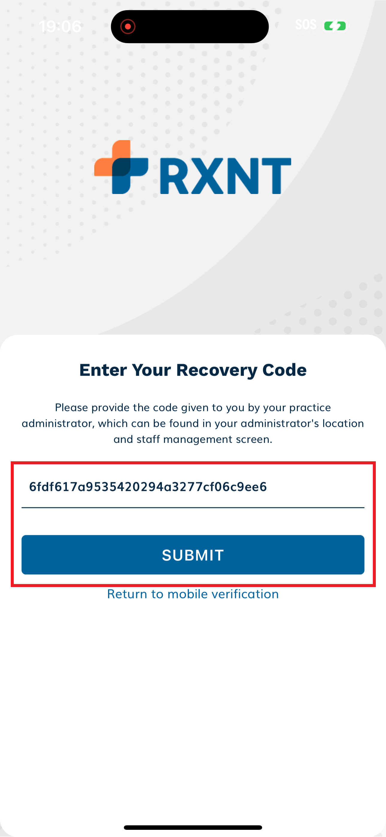 recovery code entered.png