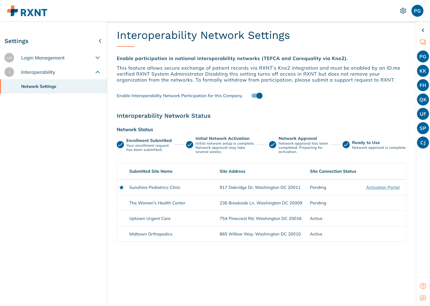 Interoperability Settings_ Submission Screen Completed Network Status.png