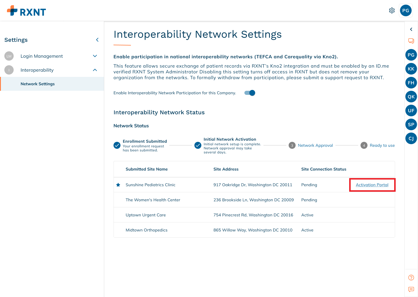 Interoperability Settings_ Submission Screen (Incomplete Network Status).png